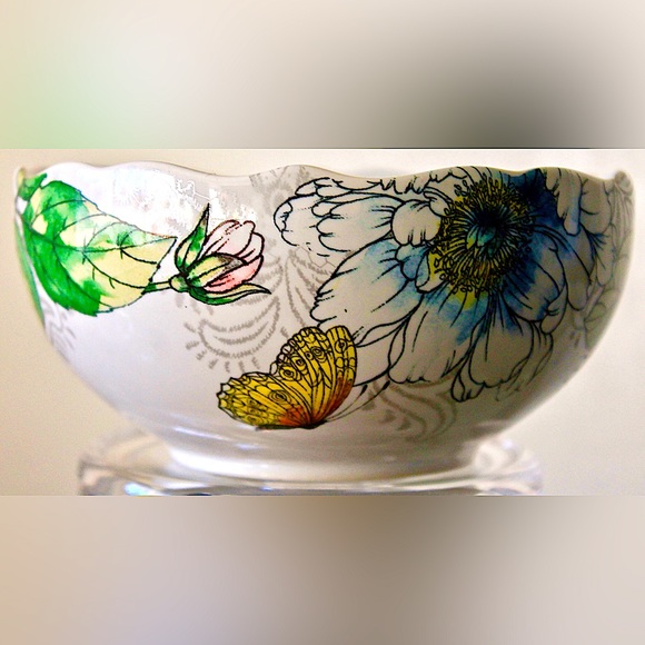 HARPER BY COVENTRY COUPE CEREAL BOWL FLORAL BUTTERFLY NEW BUTTERFLY - Picture 2 of 6